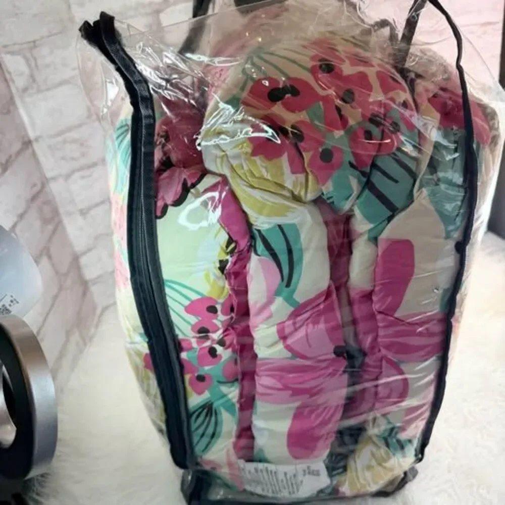 NEW Modern Southern Home Reversible Comforter Full Set Pink Turquoise Floral